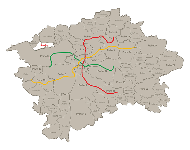 Přehledová mapa Prahy